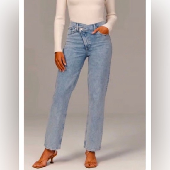 Abercrombie & Fitch Cross Button The Dad High Rise Jean 33/16 - Picture 10 of 11